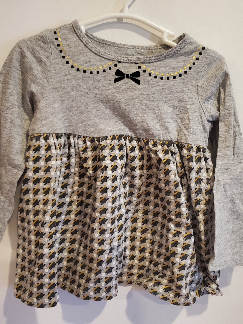 First Impressions 12-18 Month Tunic Long Sleeve Top With Peter Pan Collar Print